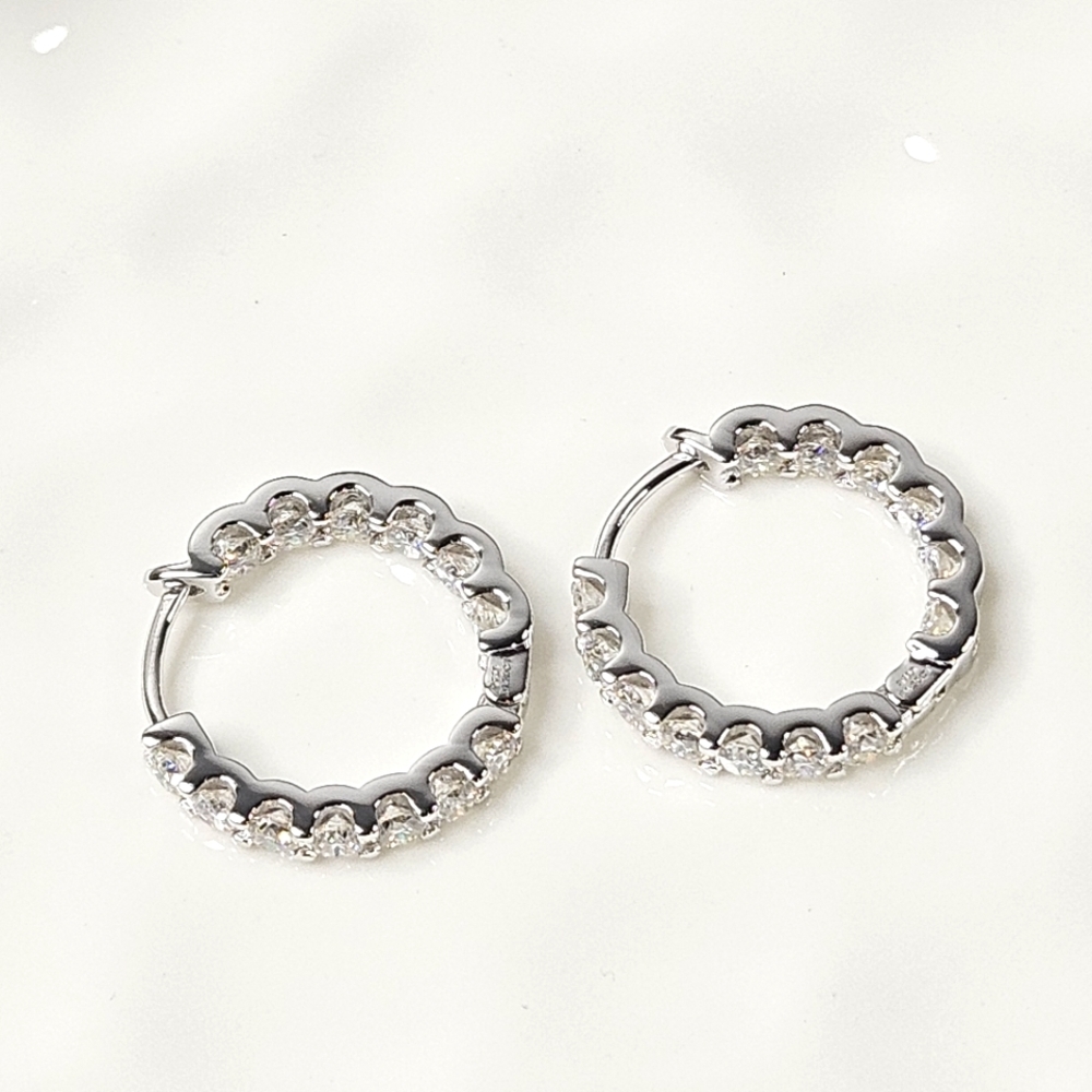 In and Out Moissanite Huggie